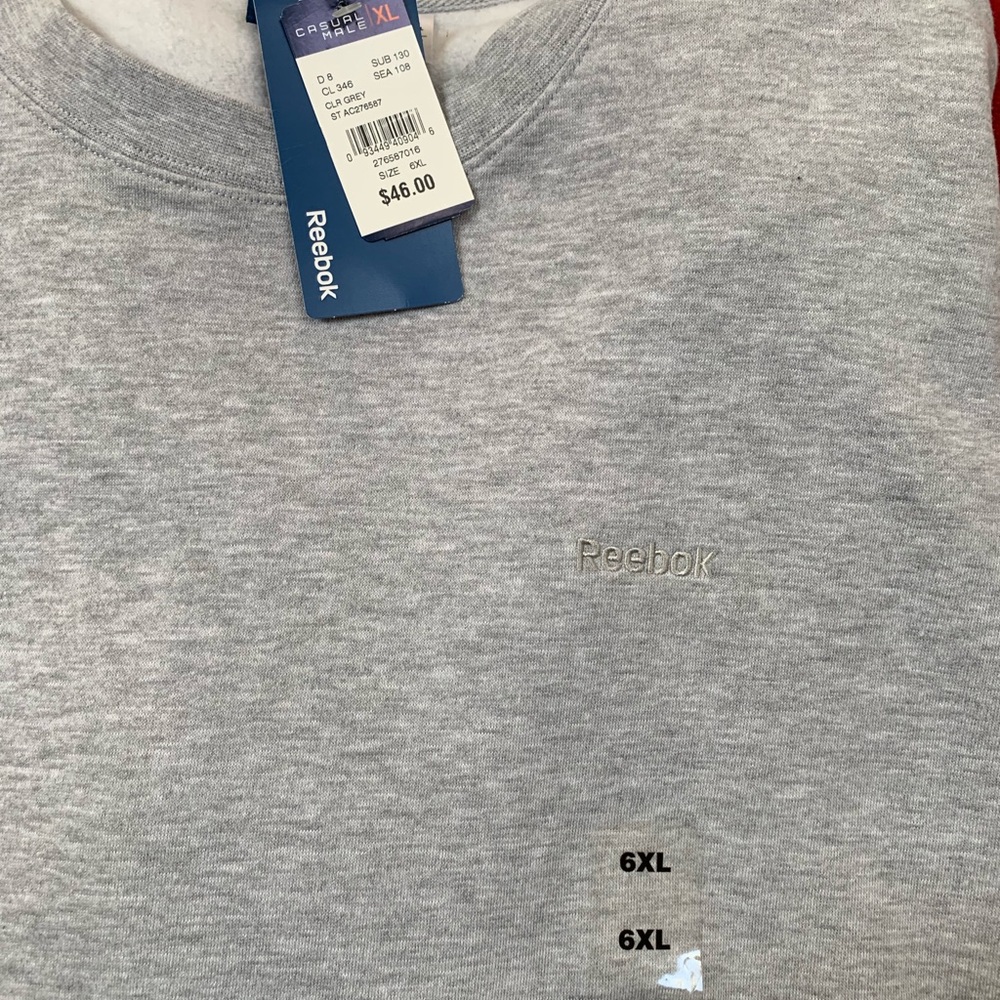 2 Reebok Big and Tall sweatshirt